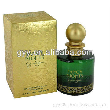 Perfume box with gold printing